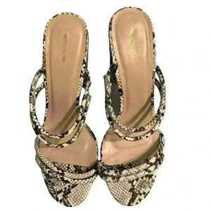 Pretty Little Thing feaux  Snake skin  Toe Mules Sz7